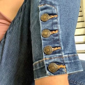 Talbots Womens Dark Wash Ankle Length Buttons Flawless 5 Pocket Jeans 4